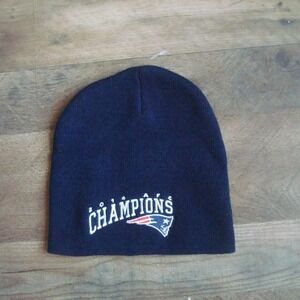 NEW ENGLAND PATRIOTS BLUE BEANIE KNIT TOBOGGAN VINTAGE‎ 00S Y2K T1